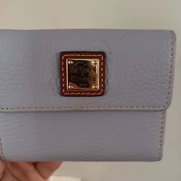 Dooney & Bourke Pebble Grain Small Flap Wallet Periwinkle - Picture 2 of 6